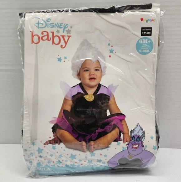 NWT Disney Costume Infant Baby Ursula The Little Mermaid 3 Piece Set 6-12M New - Picture 2 of 6